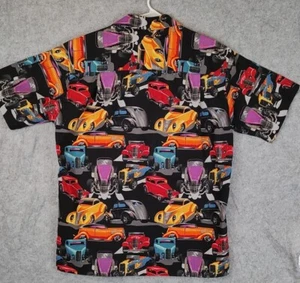 Custom Shirts By Carol Men Sz M 90s 1930s Popular Hot Rods Cars VTG Made In USA - Picture 1 of 17