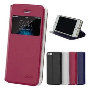 Flip Case iPhone 5 5S SE Magnet Fenster Cover Aufstellbar Ständer Hülle Folie - Picture 1 of 18