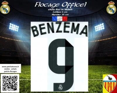 Flocage officiel maillot Real 14/15 home 9 Benzema Ligues des champions France - Photo 1/4
