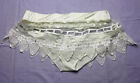 Vintage Ivory Satin Skirted Panties with Sheer Mesh & Embroidery - Size XL