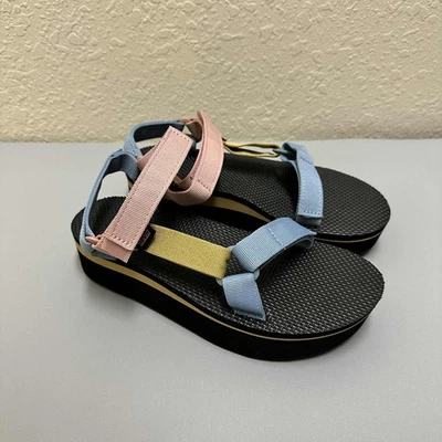 Teva Flatform Universal Platform Sandals – Multi Color Straps - Women’s Size 8 - Image 1 of 4