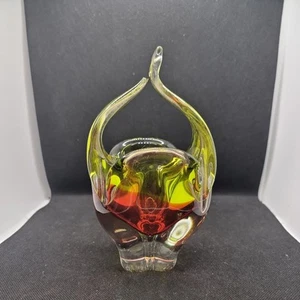 Bohemia Glass,Josef Hospodka dmg Chribska Basket height 24cm Glass Art Vintage - Picture 1 of 5