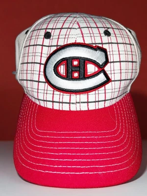 Montreal Canadiens Habs Zephyr Plaid Snapback Hat NHL Adjustable Cap Red White - Image 1 of 3