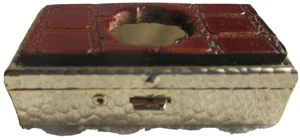 Portapillole 2 Sezioni Coperchio a Scatto Tono Oro con Marrone per Borsello/Viaggio Vintage Nuovo - Foto 1 di 4