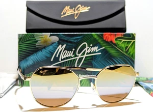 Gafas de sol Maui Jim Hukilau doradas polarizadas doble espejo doradas plateadas lentes MJ845-16 - Imagen 1 de 13