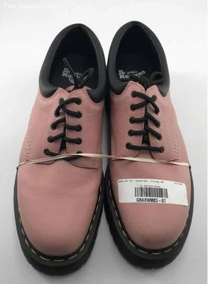 Zapatos Oxford Dr. Martens para mujer cuádruples de cuero rosa con cordones sin talla Foto 1 de 4