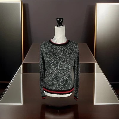 Осень кашемир леопард печать длинным рукавом черный белый свитер размер S - Изображение 1 из 4