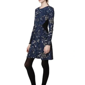 NEW Thakoon for Design Nation Floral Fit & Flare Royal Blue Woven Dress Size 4 - Picture 1 of 12