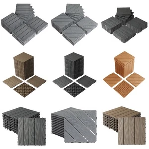 27x Plastic Patio Deck Tiles Interlocking Flooring Indoor&Outdoor 29X29/30X30CM - Picture 1 of 35