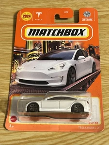 Matchbox 2024 Tesla Model 3 53/100 bianco - Foto 1 di 2