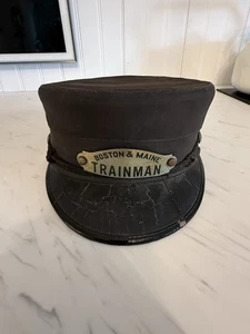 Vintage Boston and Maine Train Railroad Conductors Hat /Cap - Size 6 3/4. - Picture 1 of 6