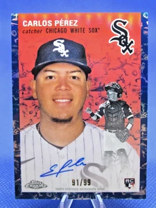 2023 TOPPS CHROME PLATINUM BLUE TOILE #CPA-CP CARLOS PEREZ AUTO SIGNED RC 91/99 - Picture 1 of 2