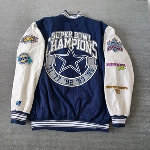 Giacca NFL Dallas Cowboys 5x Super Bowl Champions Varsity uomo XL fodera trapuntata - Foto 1 di 10
