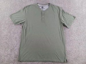 Weatherproof XL Mens Short Sleeve T-Shirt Green Henley Cotton Blend - Picture 1 of 9