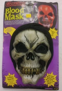 Halloween Dripping Bleeding Blood Skull Mask Heart Pump Vintage 90’s Fun World - Picture 1 of 7