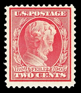 Scott 367 1909 2c Lincoln Perf 12 Issue Mint F-VF OG NH Cat $9.50 - Picture 1 of 1
