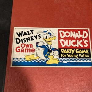 1938 Parker Brothers Walt Disney's Donald Duck's Party tablero de juego raro - Imagen 1 de 18