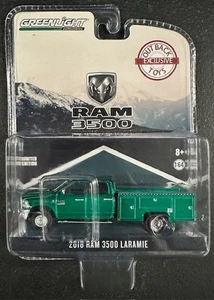 1:64 GREENLIGHT 2018 RAM 3500 LARAMINE UTILITY BED CHASE GREEN MACHINE - Picture 1 of 1