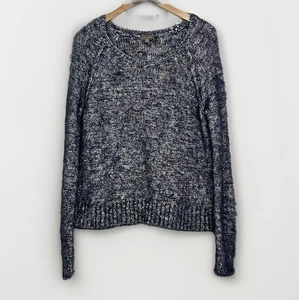 LILLA P Häkel Strick Wimpern Pullover Damen Größe M Blau Grob Butter Weich Kuschelig - Bild 1 von 7