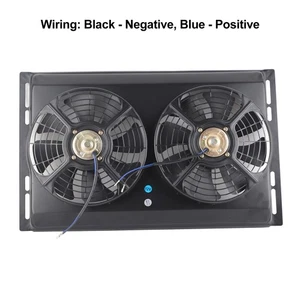 Ι 12V 80W Radiator Dual Cooling Fan Iron Frame High Power Water Tank Heat - Picture 1 of 12