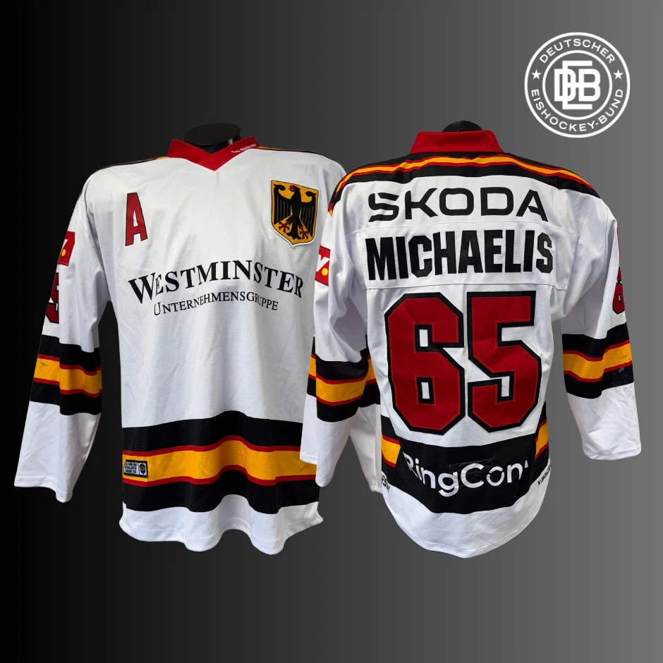 Eishockey GameWorn Trikot Männer Deutschland Cup 2025 Marc Michaelis #65 - Bild 1 von 1