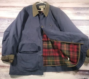 Vintage LL Bean Feldmantel Herren 2XL dunkelblau Flanellfutter Hausarbeit Scheune Jacke - Bild 1 von 8