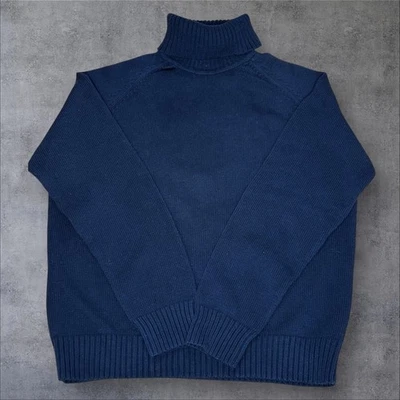 PRIA 100% Cotton Turtleneck Sweater XL Black Rib Knit Made in Hong Kong Vintage - Image 1 of 4