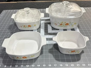Casseruola Pyrex 6 pezzi vintage Corning Ware Wildflower A-1-B A-1.5-B A-3-B P-43-B 2 - Foto 1 di 19