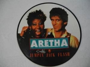 ARETHA FRANKLIN Jumpin' Jack Flash PICTURE DISC 45 7" single 1986 UK VG+ - Picture 1 of 3