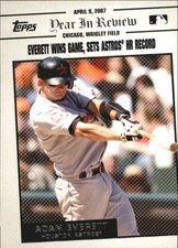 2008 Topps Year in Review Houston Astros Baseball Card #YR9 Adam Everett