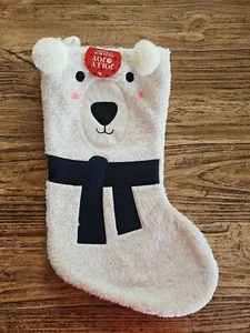 NEW Christmas Stocking.  47cm Approx.  Jolly & Joy POLAR BEAR STOCKING - Picture 1 of 3
