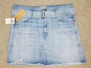 Polo Ralph Lauren Womens Belted Denim Distressed Mini Light Blue Skirt Sz 25 - Picture 1 of 4