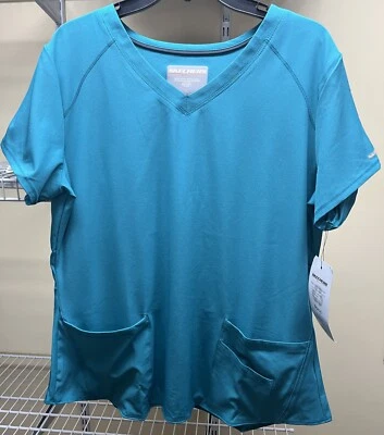 Skechers by Barco Women's Teal Vitality V-Neck Scrub Top Size Large New - Image 1 of 4
