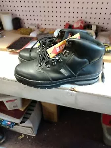 Lehigh Mens Steel Toe Black Leather Work Boots Sz. 9w - Picture 1 of 6