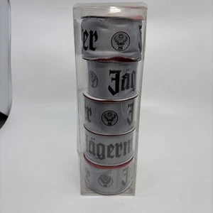 Elevate Your Gift Wrapping - Lot of 4.5 Rolls Silver Jagermeister Holiday Ribbon - Picture 1 of 7