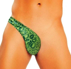 G-String Mens Green Half Thong Trunk TOWIE Strap One Side Pouch by Erosella UK - Picture 1 of 14