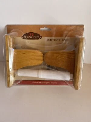 Soporte de papel higiénico de doble poste montado en la pared de roble Design House 561209 Foto 1 de 2