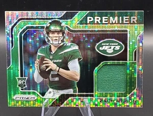 2021 PANINI PRIZM ZACH WILSON PREMIER NEON GREEN PATCH RC JETS NO RESERVE  - Picture 1 of 4