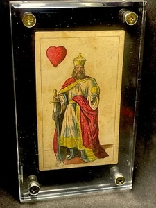 Cartas antiguas de póker alemán individuales de 1830 históricas Georg Pommer Spielkarte - Imagen 1 de 16