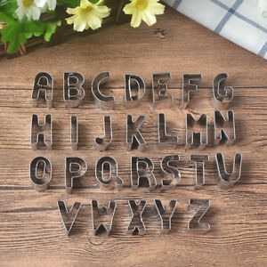 26Pcs/set Alphabet Shape Cookie Cutters Stainless Steel Cake Biscuit Baking Mold
