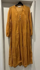 faithfull the brand Stunning Long Sleeve Tiered Dress 8 Cotton - Picture 1 of 8