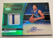 Jalen Brunson GREEN Mirror 3/5 AUTO RC 2018-19 Certified Freshman Fabric