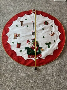 Christmas Tree Skirt 50” Diameter With Two Jumbo Stockings 24” In Length - Picture 1 of 11
