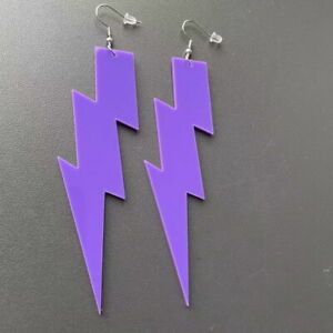 Acrylic Lightning Bolt Earrings Rain Cloud Raindrop Drop Dangle Emo Jewelry Gift