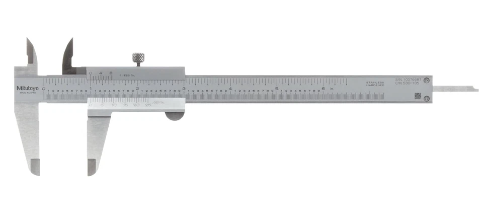 Mitutoyo 530-105 Vernier Calipers, Stainless Steel, for Inside, Outside, - Image 1 of 1