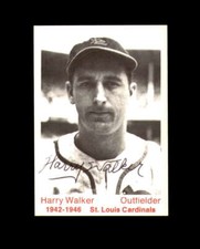 Harry Walker Signed 1975 TCMA Cardinals St. Louis Cardinals Autograph
