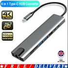 For MacBook Pro USB-C Hub Dual Type-C Multiport Card Reader Adapter HDMI 8 in 1