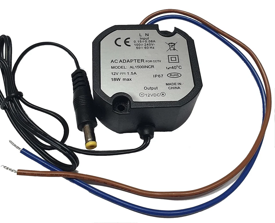 Alimentatore Micro trasformatore Stabilizzato impermeabile IP67 12Volt 12V 1,5A - Immagine 1 di 1