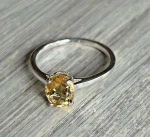 Citrin Edelstein Solitär Ring Gr. 6 925 Sterling Silber oval - Bild 1 von 5