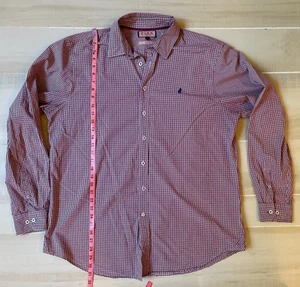 Pink THOMAS PINK gingham check button up cotton short sleeve shirt XL - Picture 1 of 5